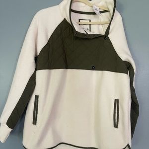 Asymmetrical Snap-Up Fleece